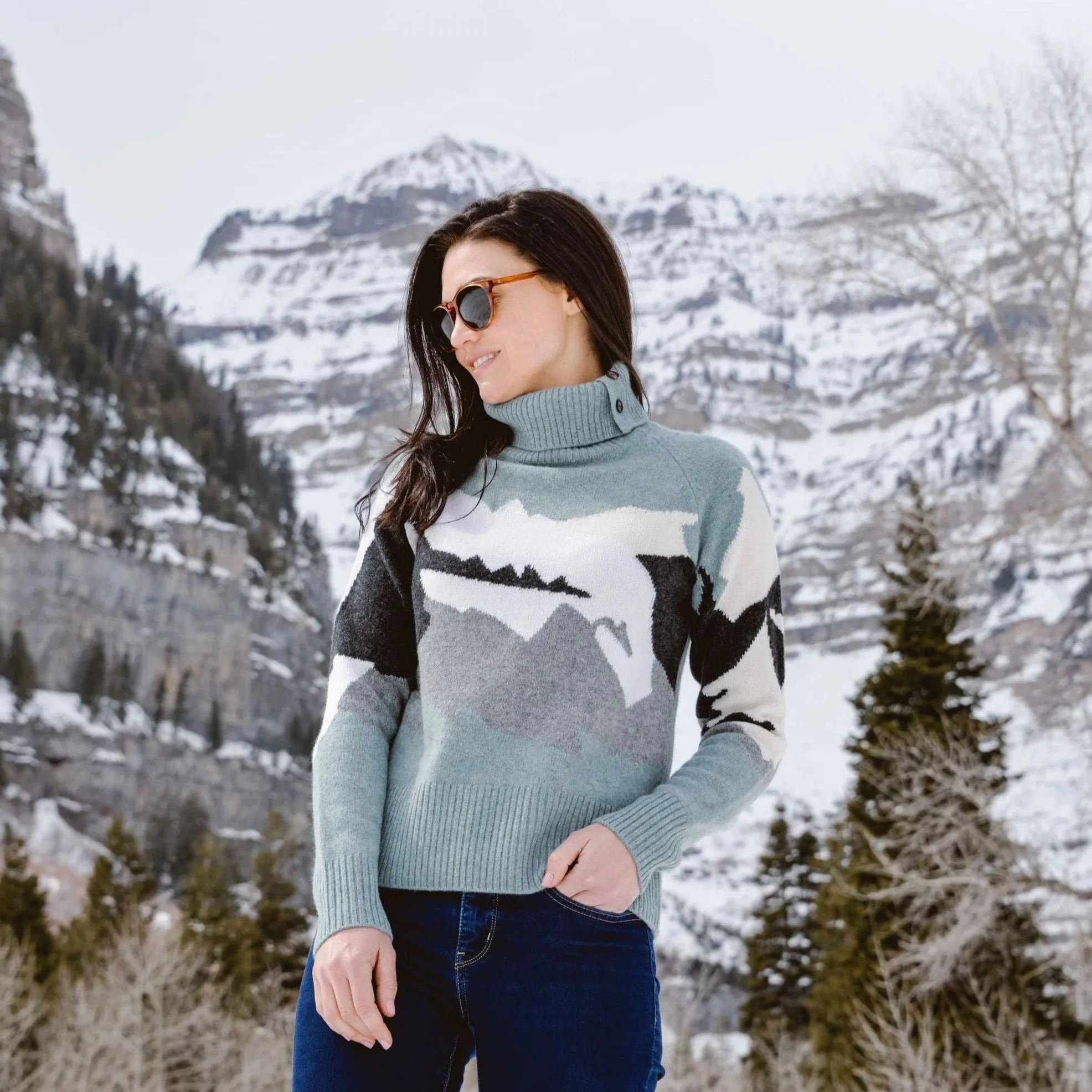 Alps and Meters Wasatch Ski Race Knit Sweater for Women