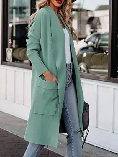 Angie Open Front Dropped Shoulder Coat