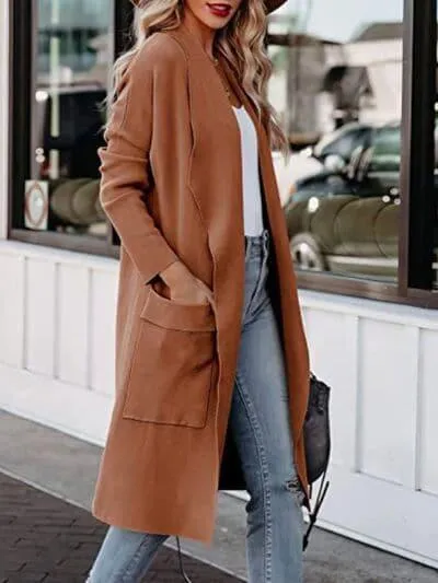 Angie Open Front Dropped Shoulder Coat