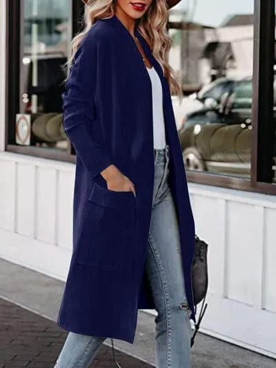 Angie Open Front Dropped Shoulder Coat