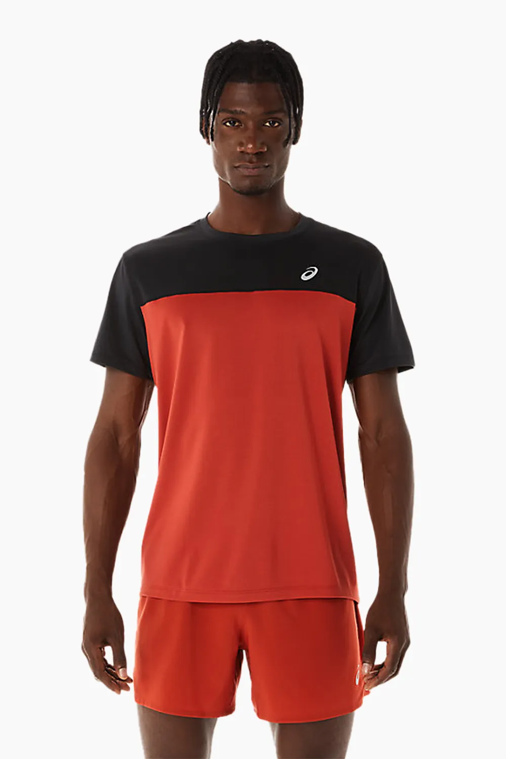 ASICS Men's Race Short Sleeve Top Black Spice Latte