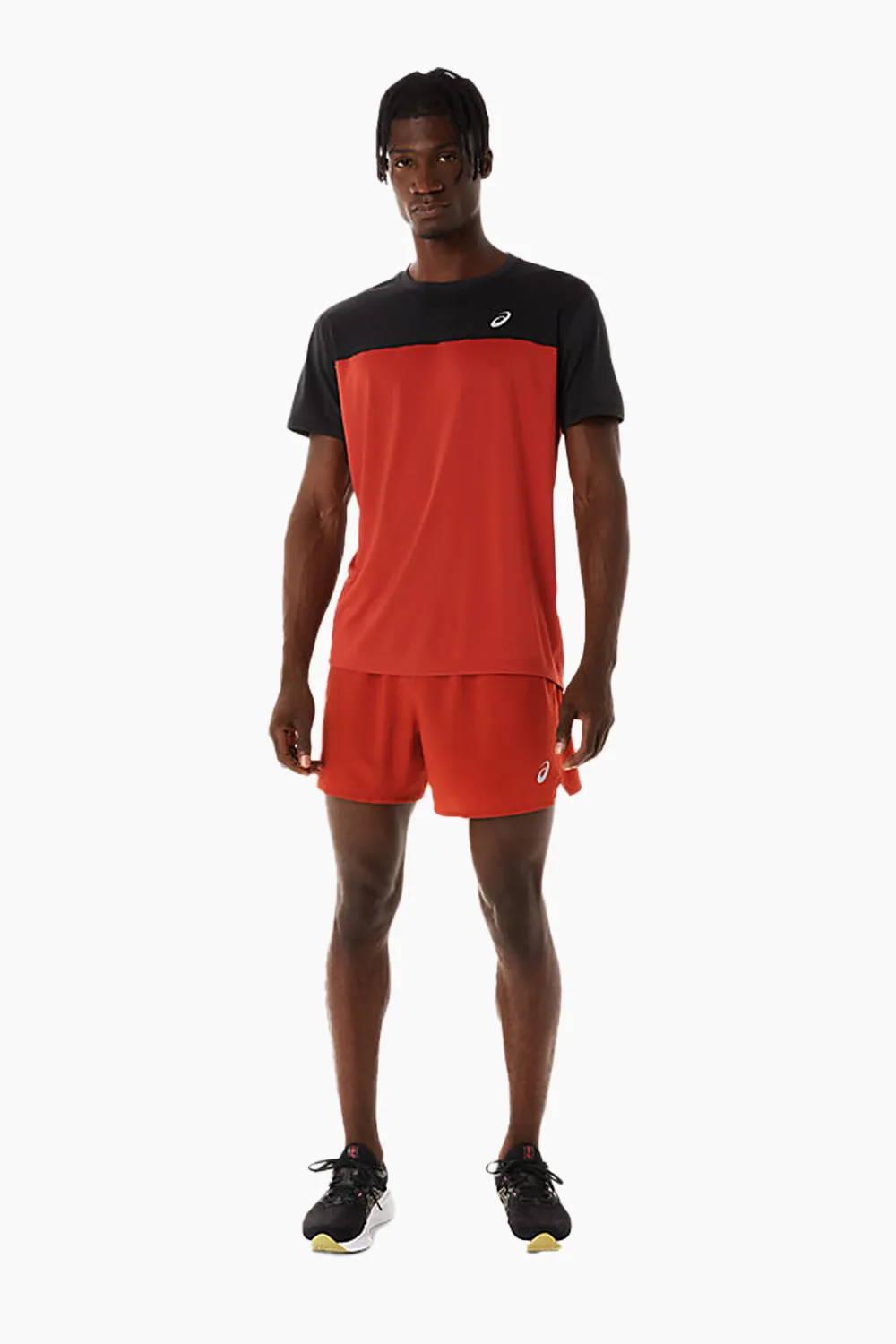 ASICS Men's Race Short Sleeve Top Black Spice Latte