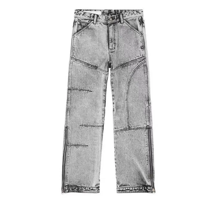 Baggy Denim Jeans Men's Hip Hop Retro Washed Zipper Pants Leisurewear Trousers Hip Hop Streetwear Bottoms.