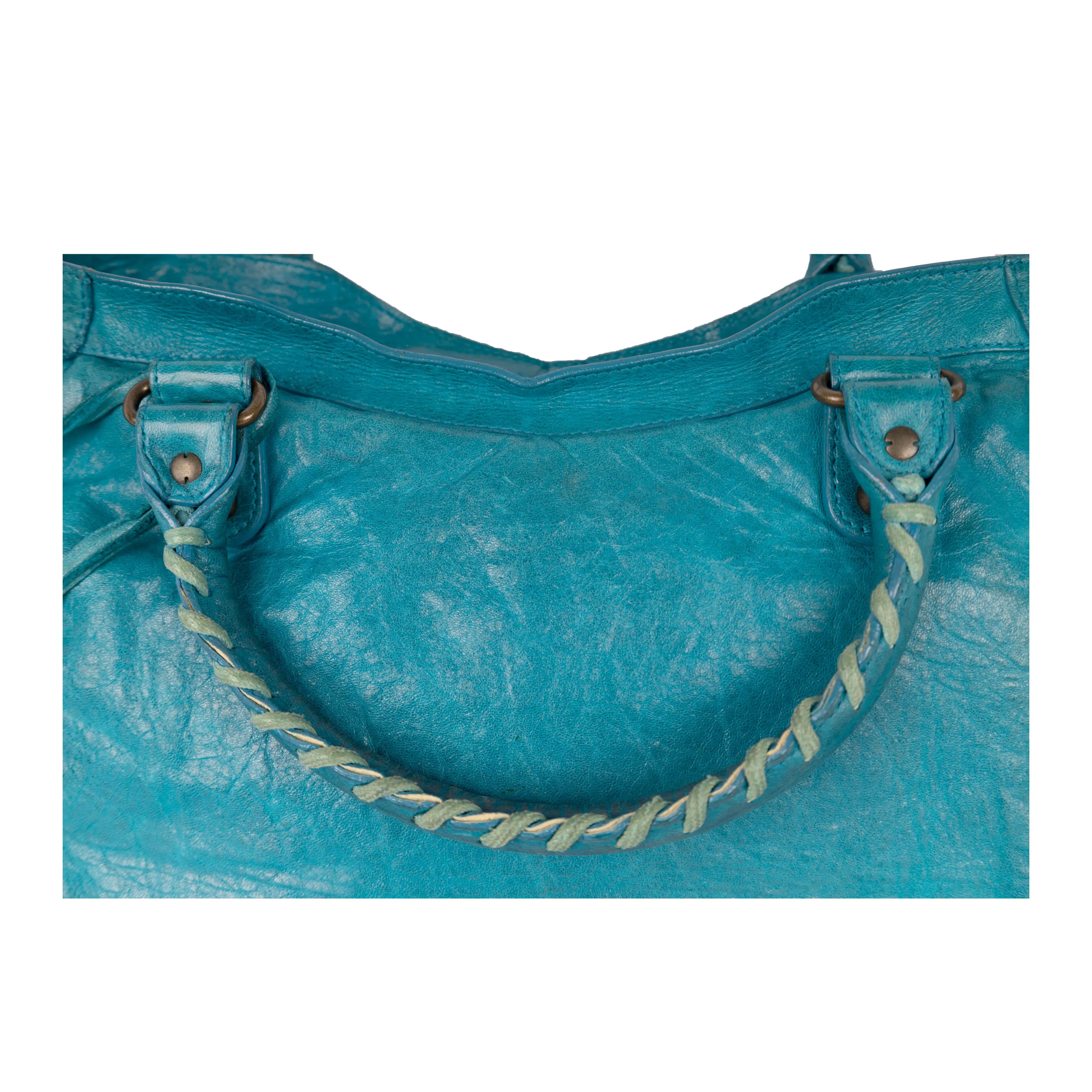 Balenciaga Teal City Bag 2010s - Buy Online Now