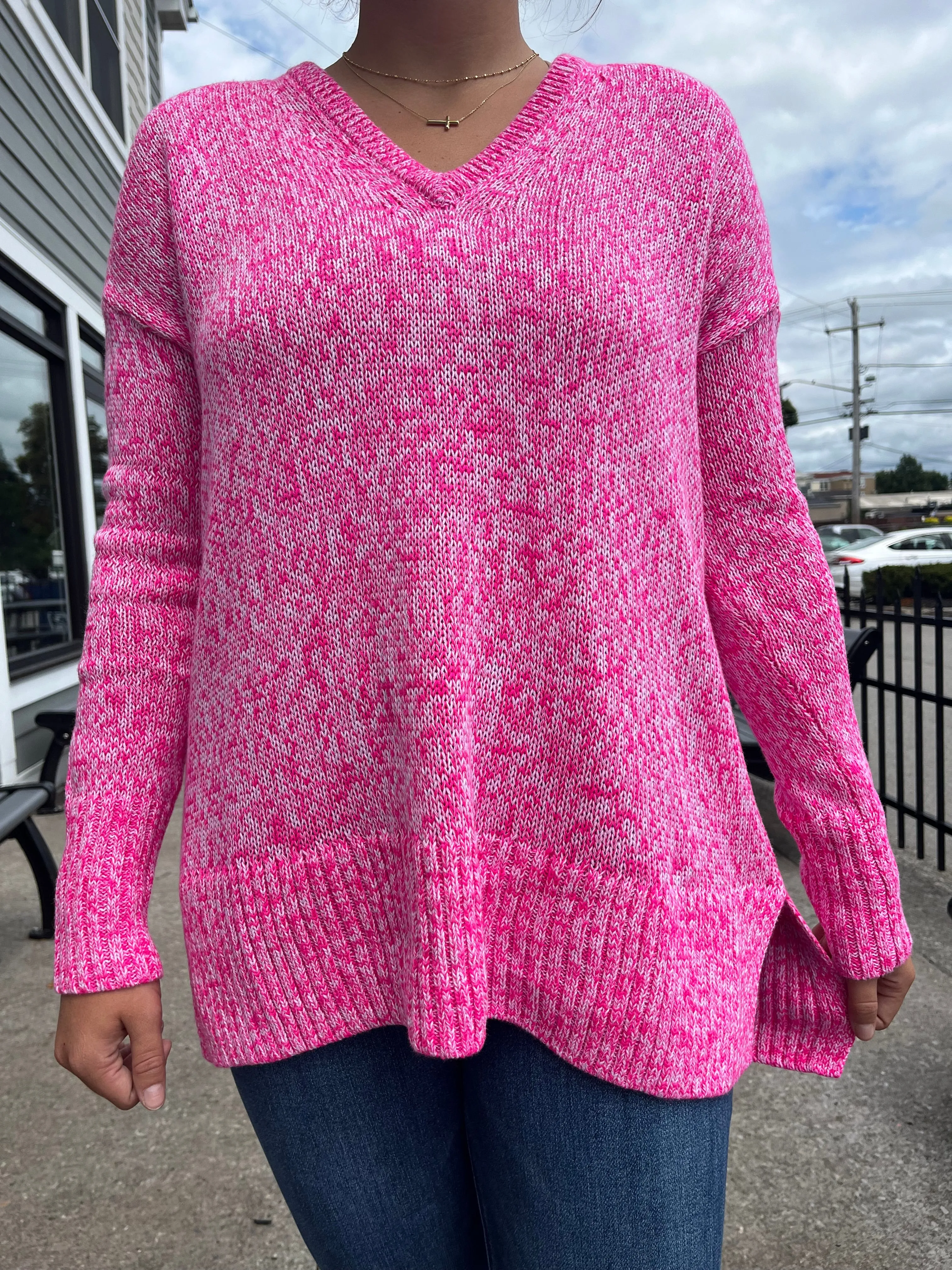 Bedford Sweater Passion Fruit Pink Marl