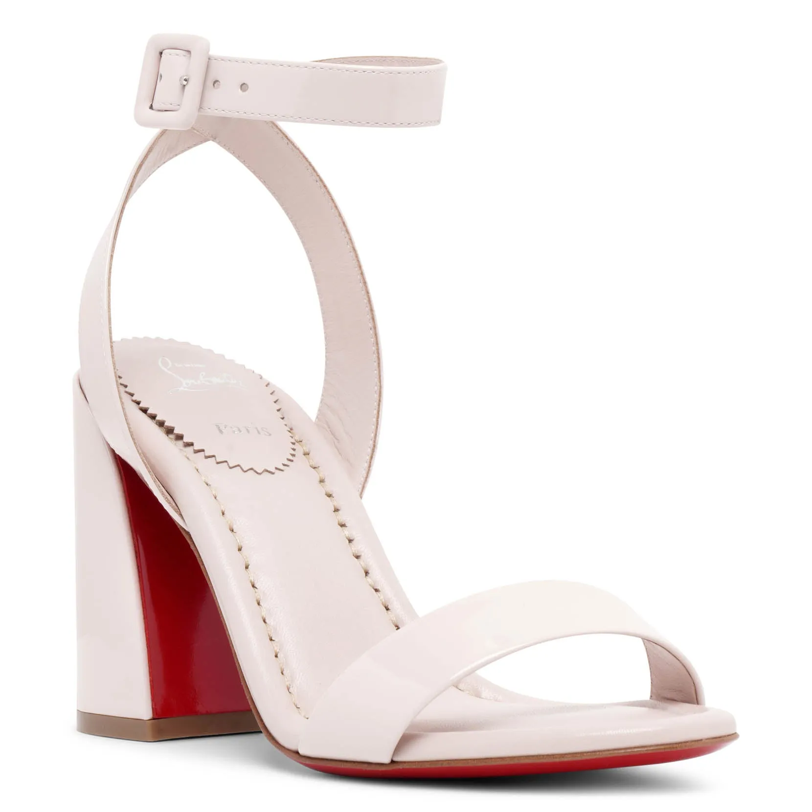 Beige Patent Christian Louboutin Miss Sabina 85 Sandals