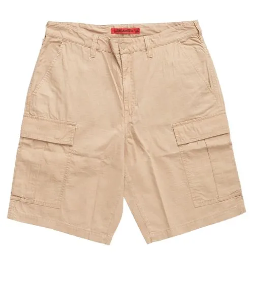 Beige Summer Cotton Cargo Shorts for Men