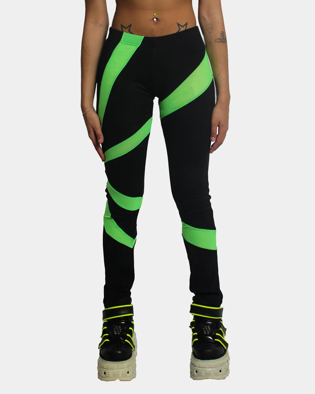 Black and Green Laser Leggings.