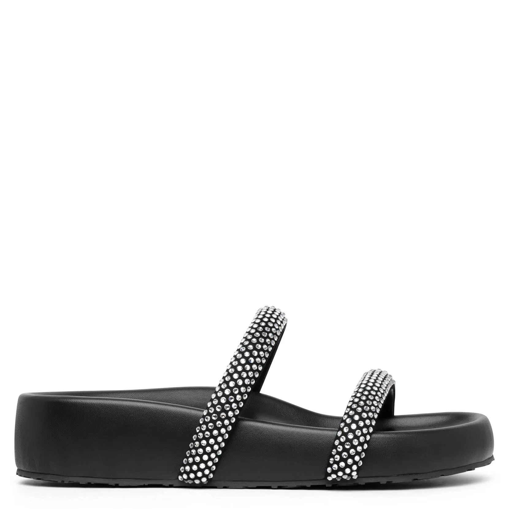 Black Crystal Gianvito Rossi Croisette Slide Sandals