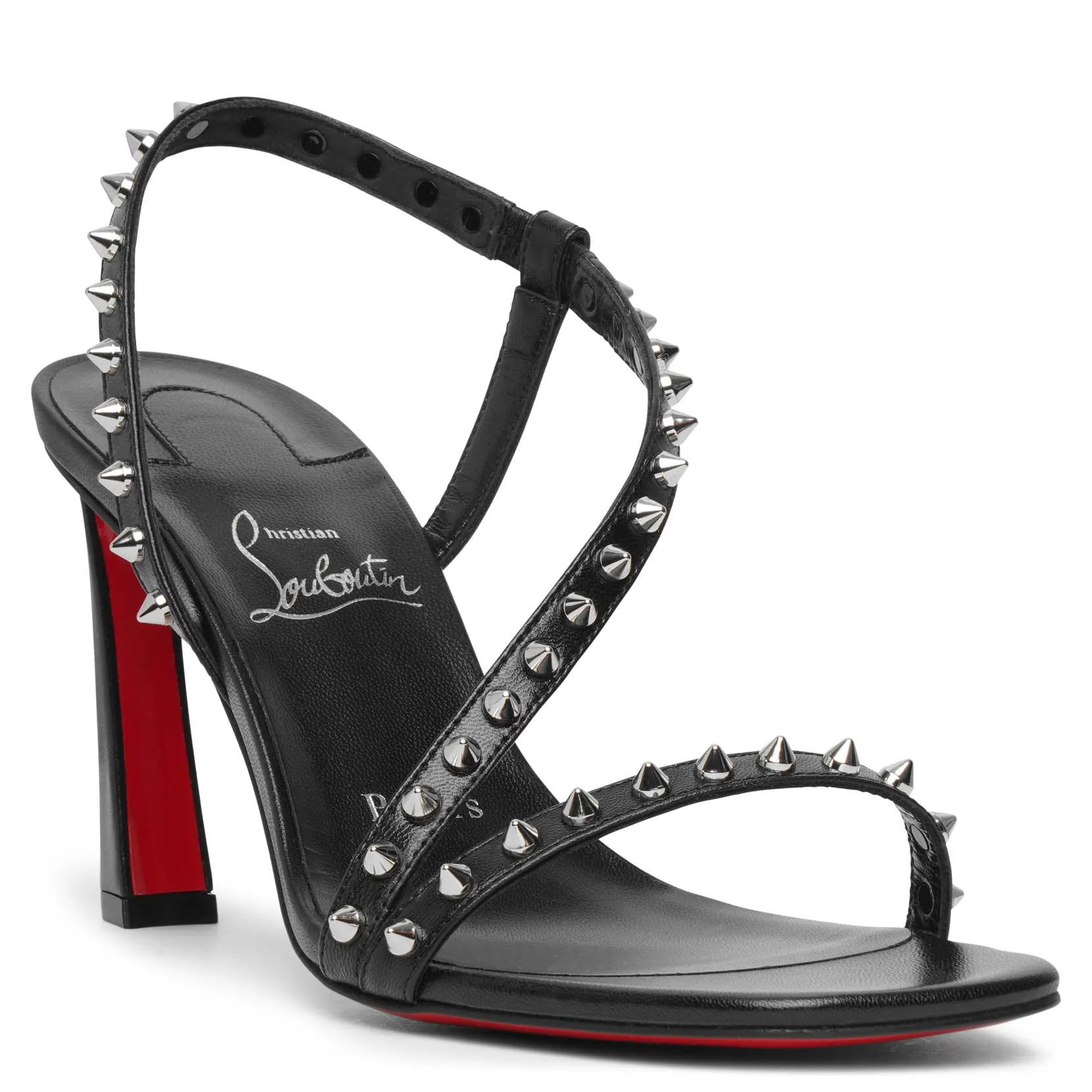 Black Leather Christian Louboutin Rosa Condorapik 85 Sandals