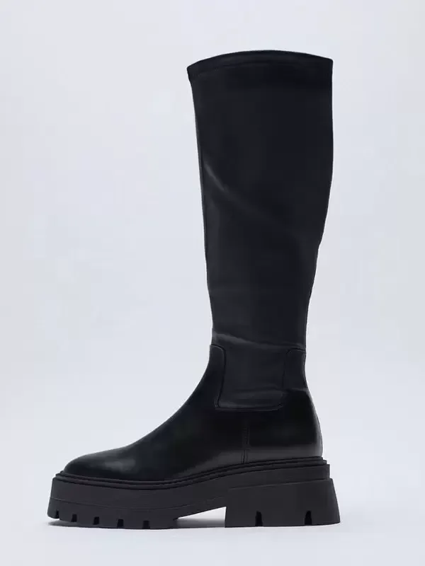 Black Mid Calf Boots For Women