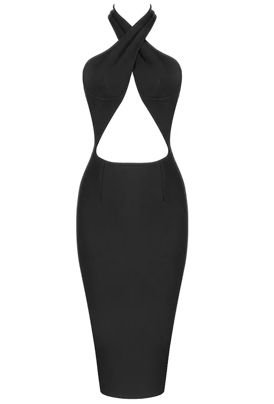 Black Midi Dress - Audrey Collection