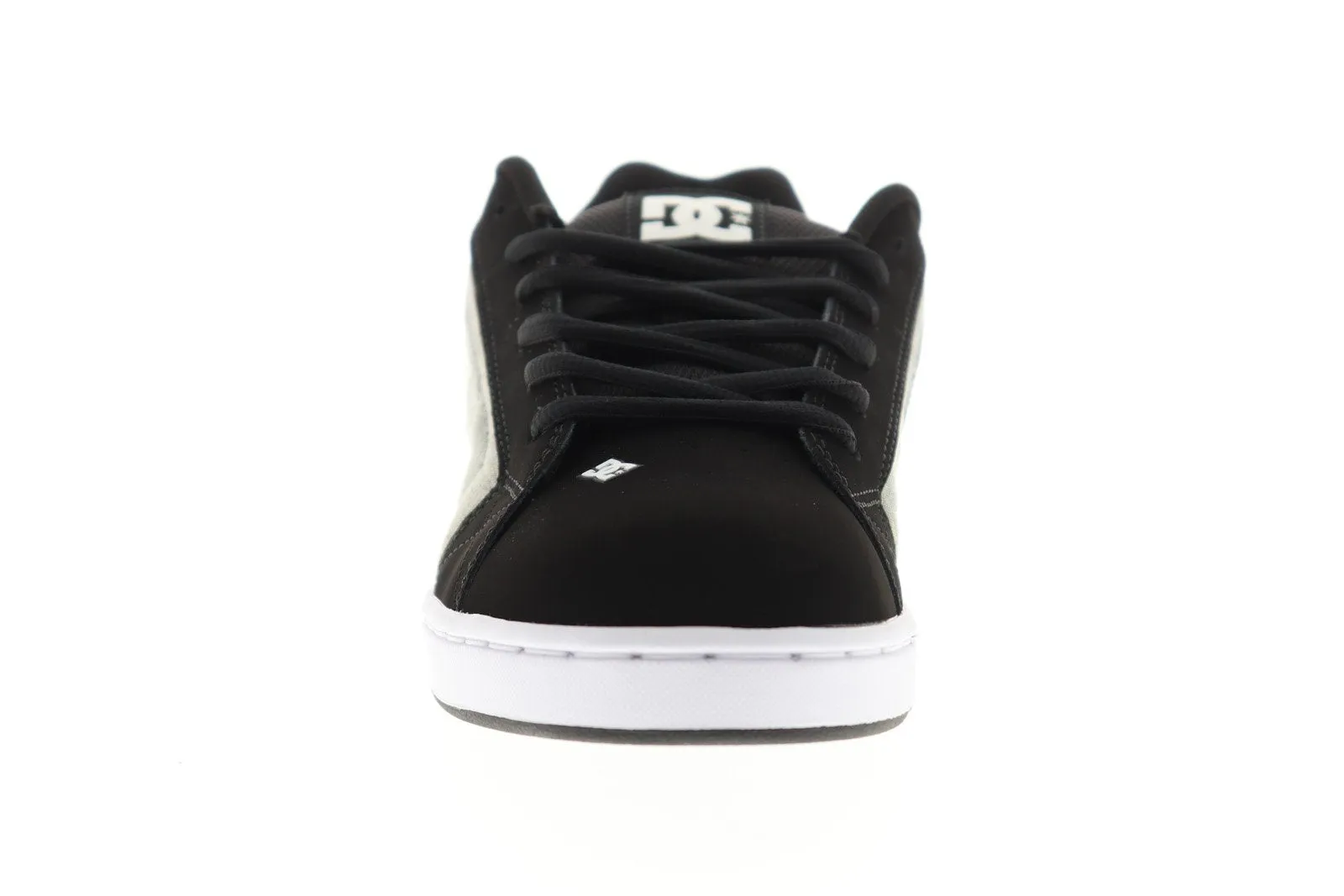 Black Nubuck Leather Lace Up Skate Shoes for Men.