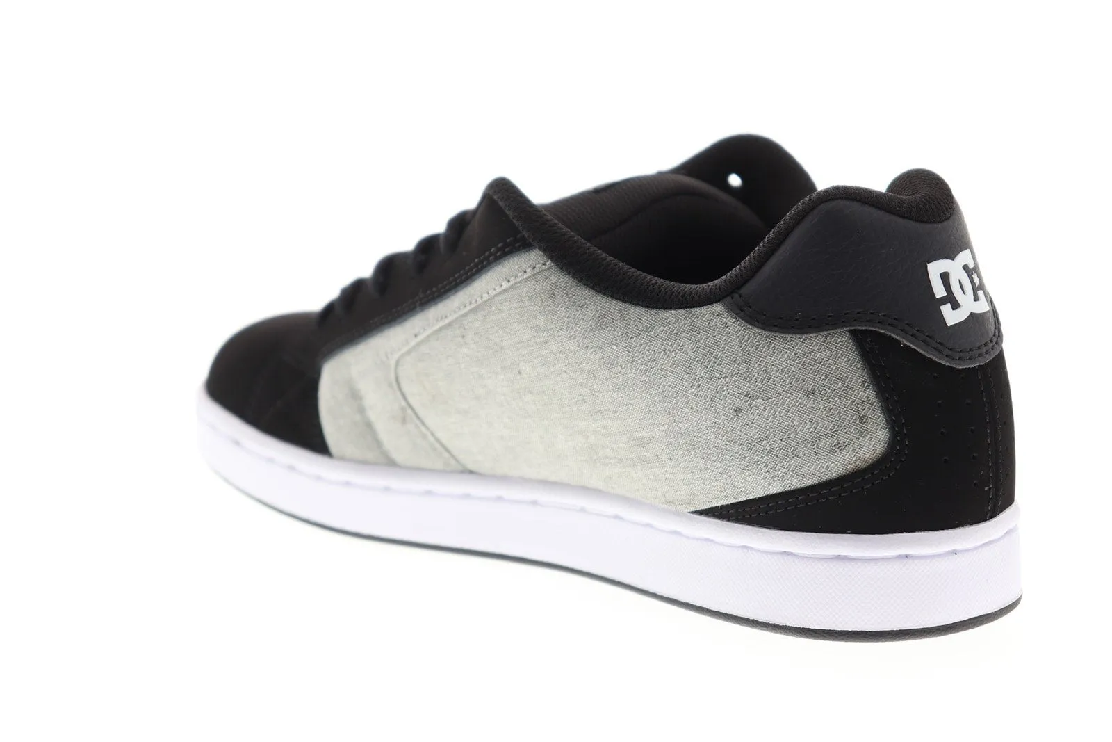 Black Nubuck Leather Lace Up Skate Shoes for Men.