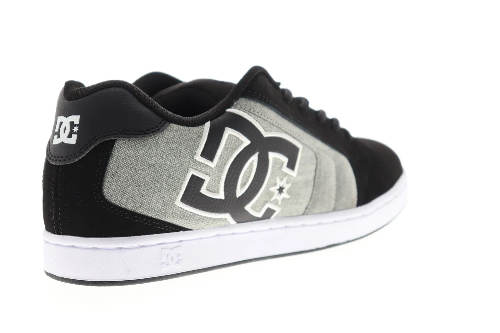 Black Nubuck Leather Lace Up Skate Shoes for Men.