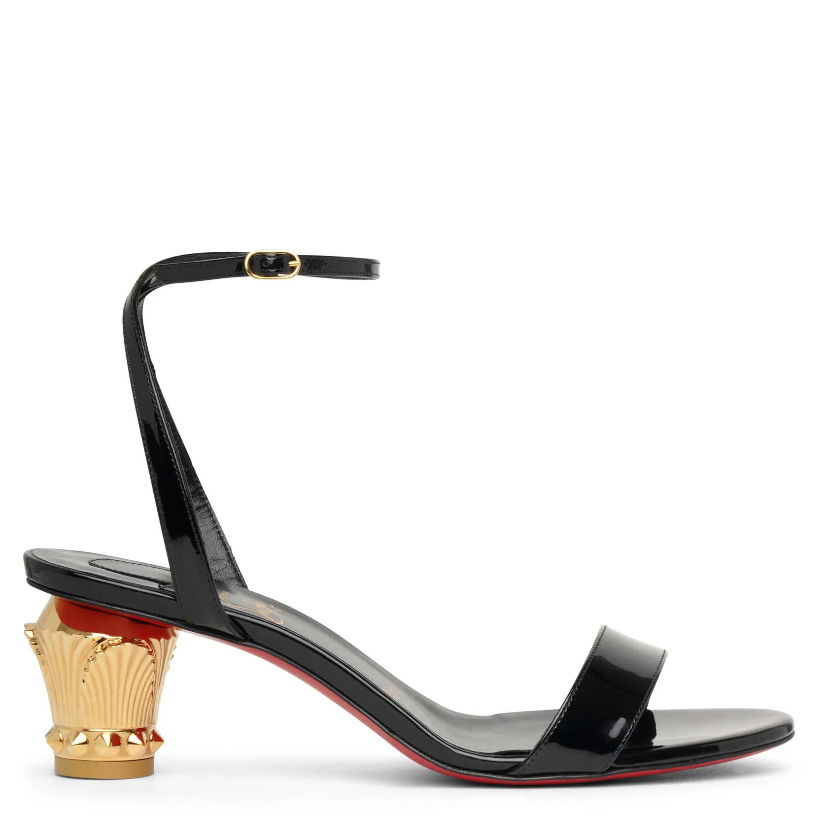 Black Patent Christian Louboutin Lipsita Queen 55 Sandals