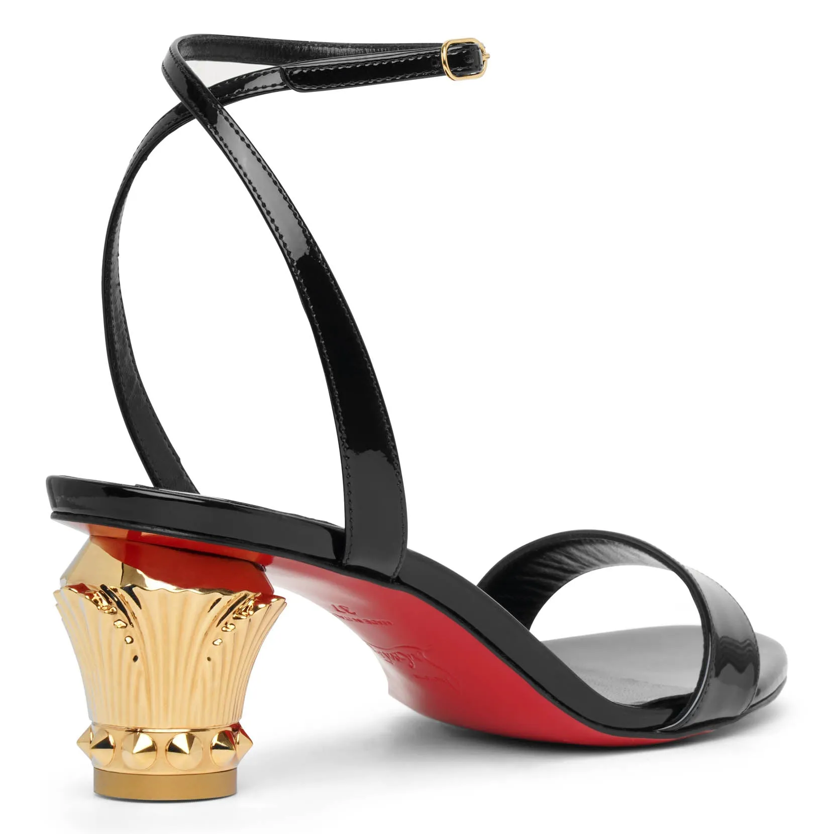 Black Patent Christian Louboutin Lipsita Queen 55 Sandals