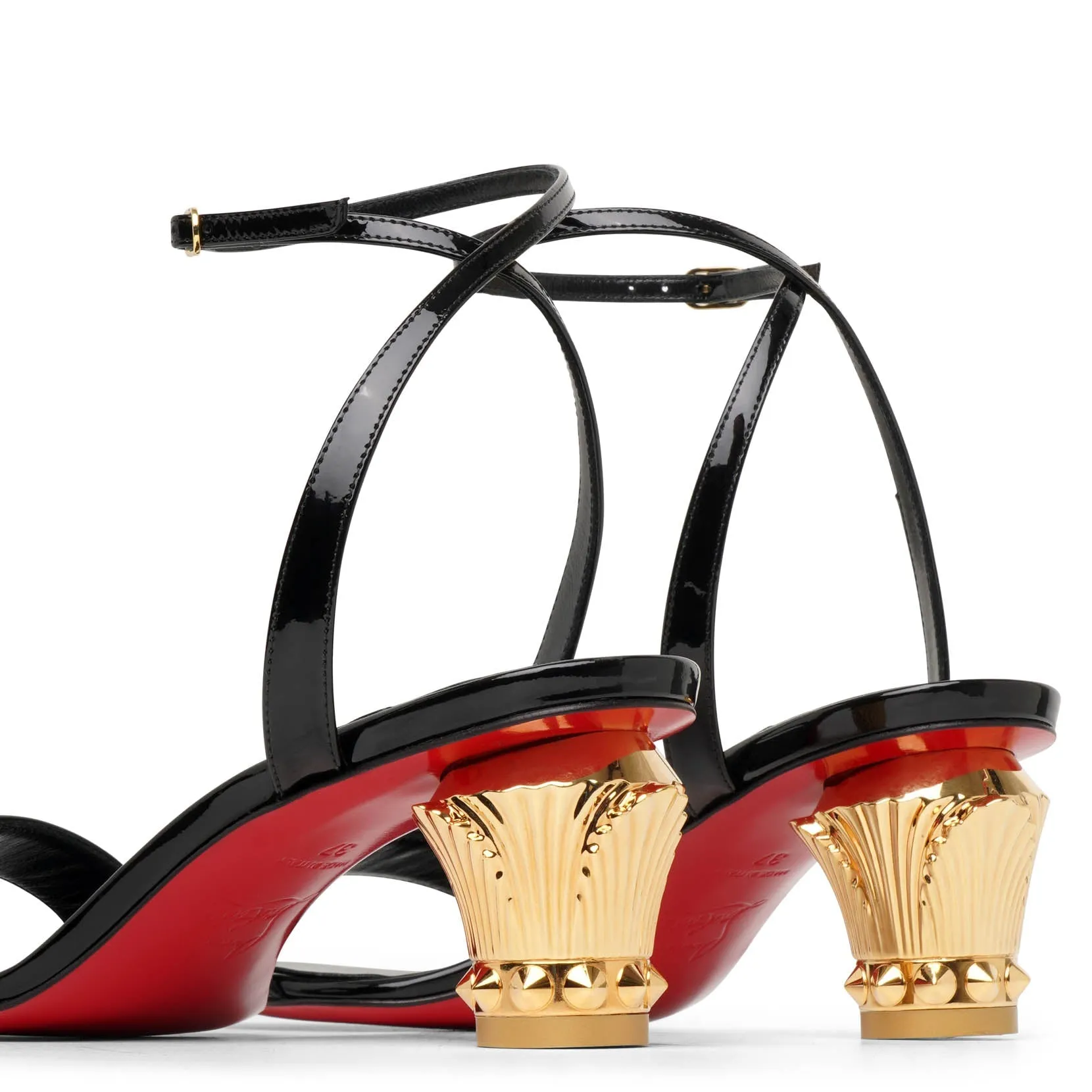 Black Patent Christian Louboutin Lipsita Queen 55 Sandals