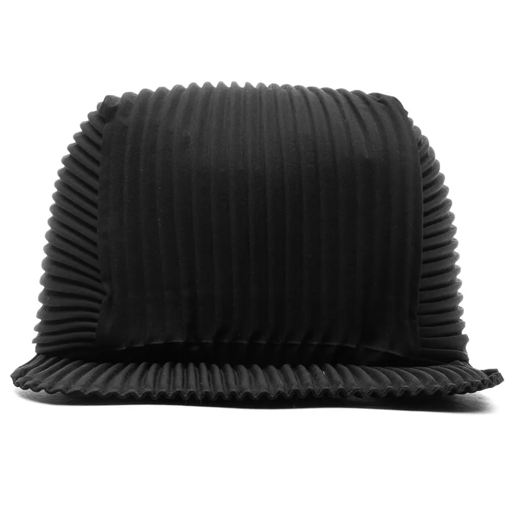 Black Pleated Cap