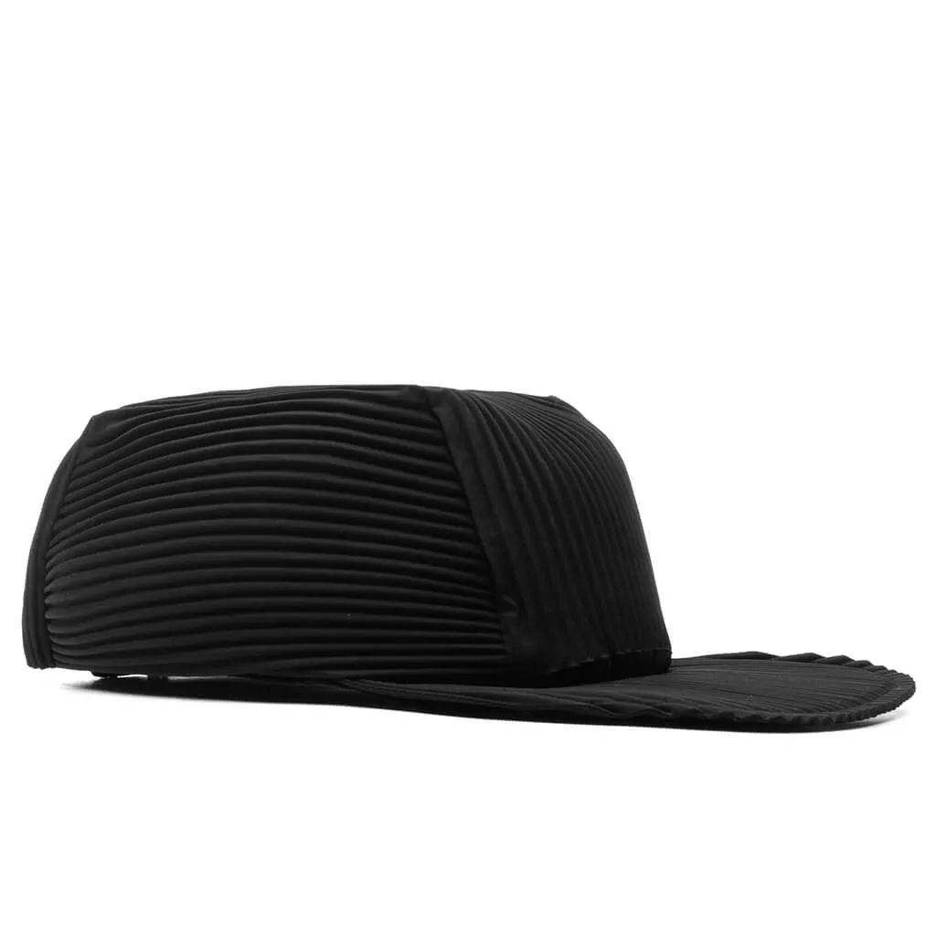 Black Pleated Cap