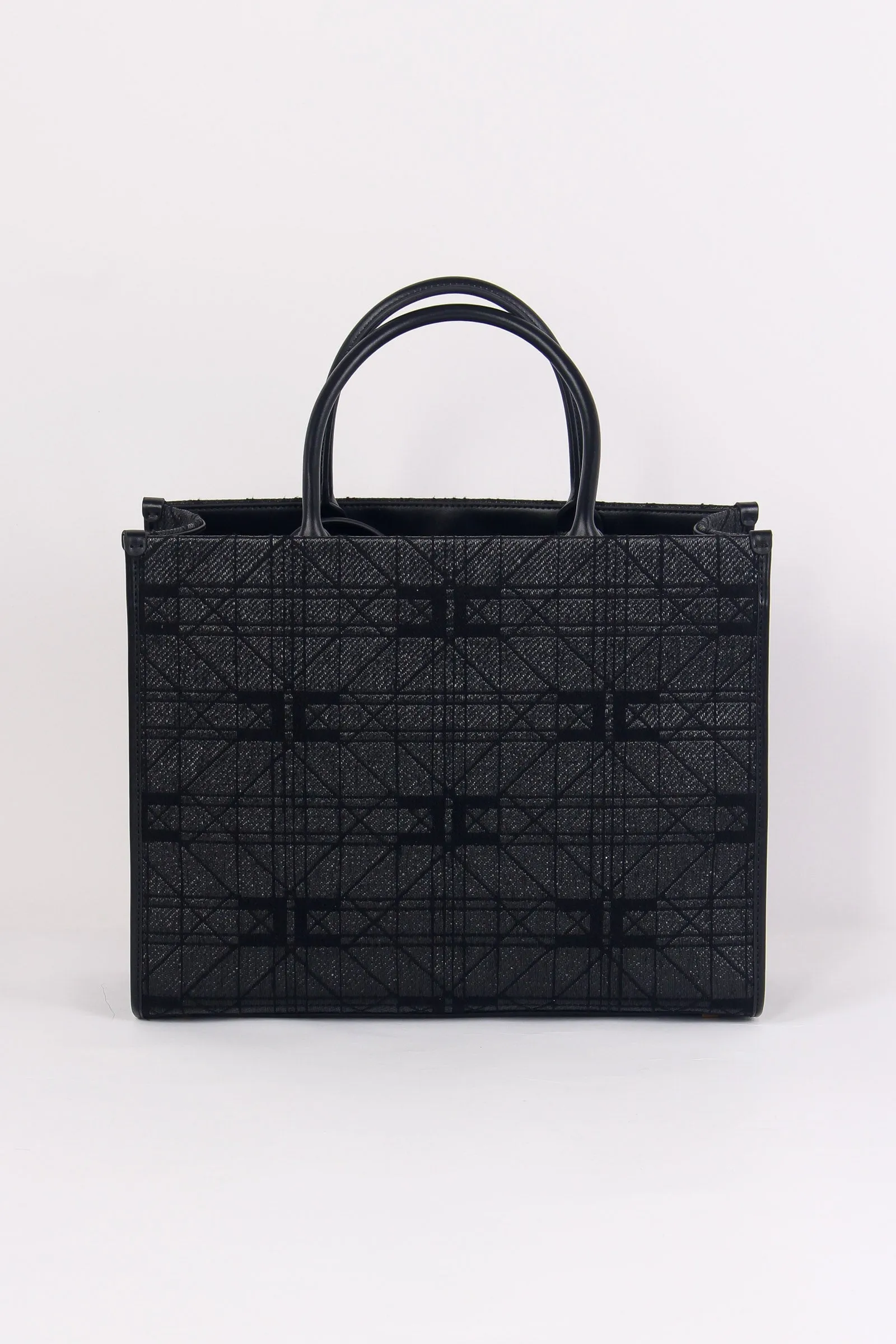 Black Rafia Square Shopping Basket