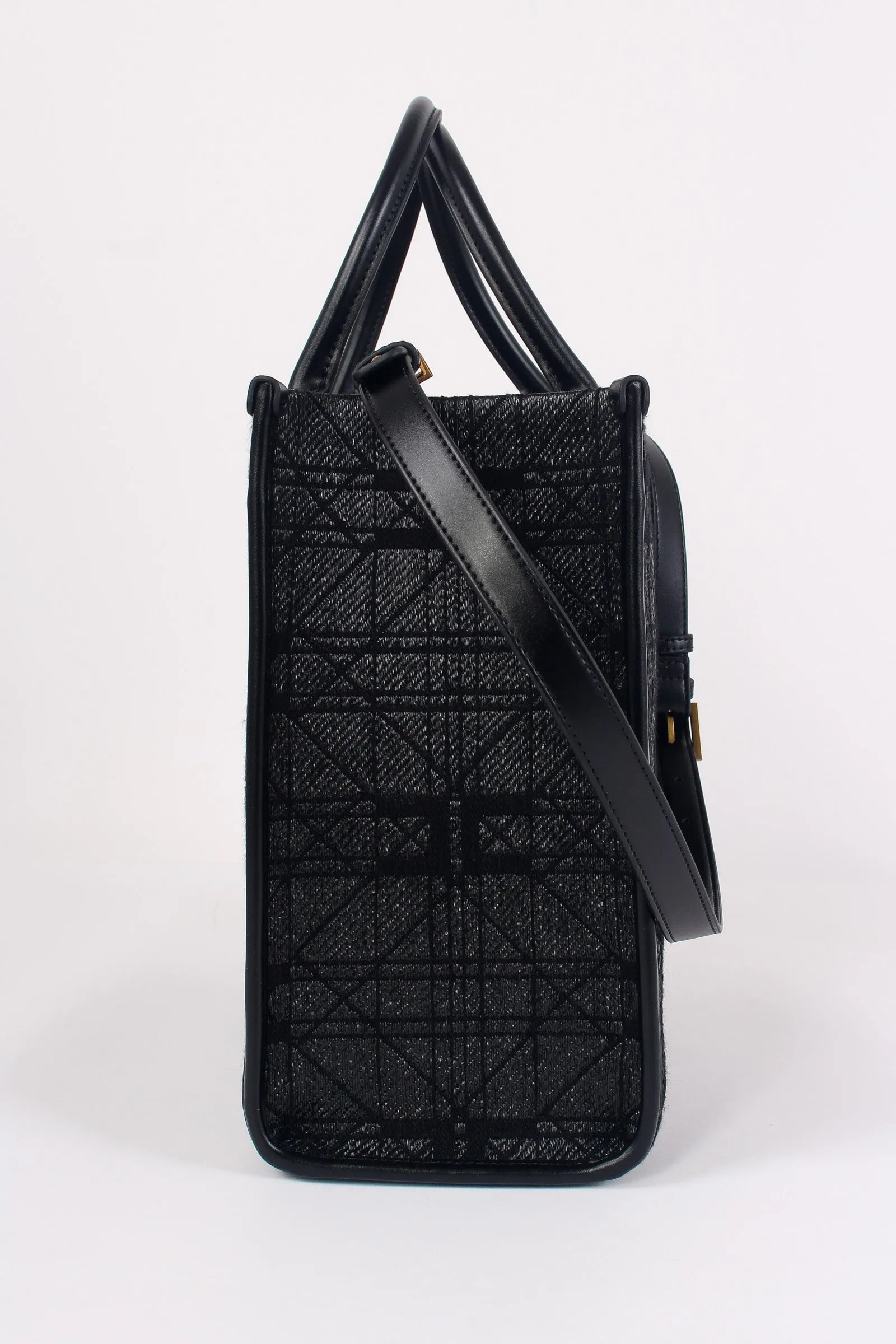 Black Rafia Square Shopping Basket