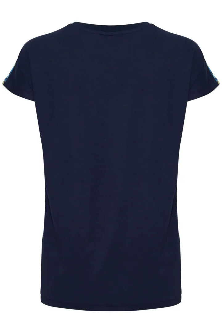 Blue Navy Mix Short Sleeve T-Shirt from Fransa