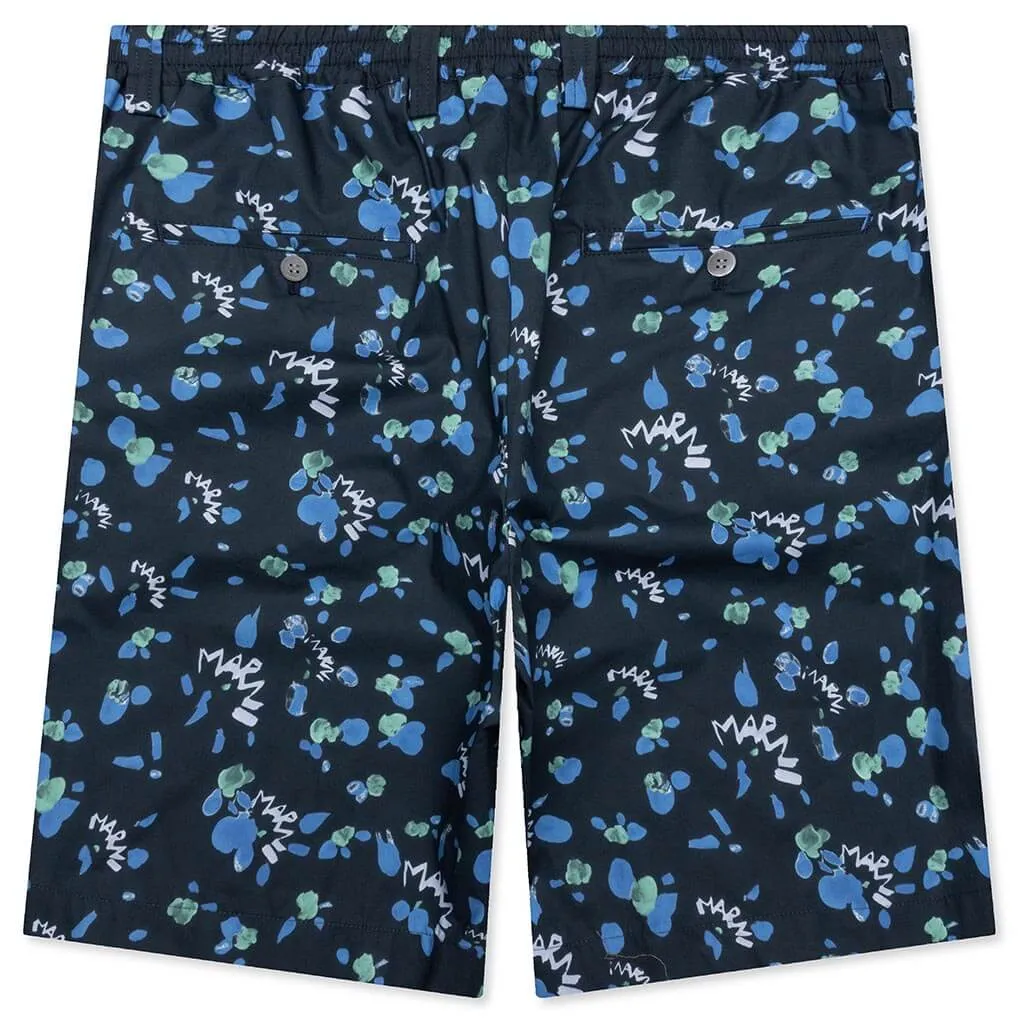 Blue Ink Poplin Shorts