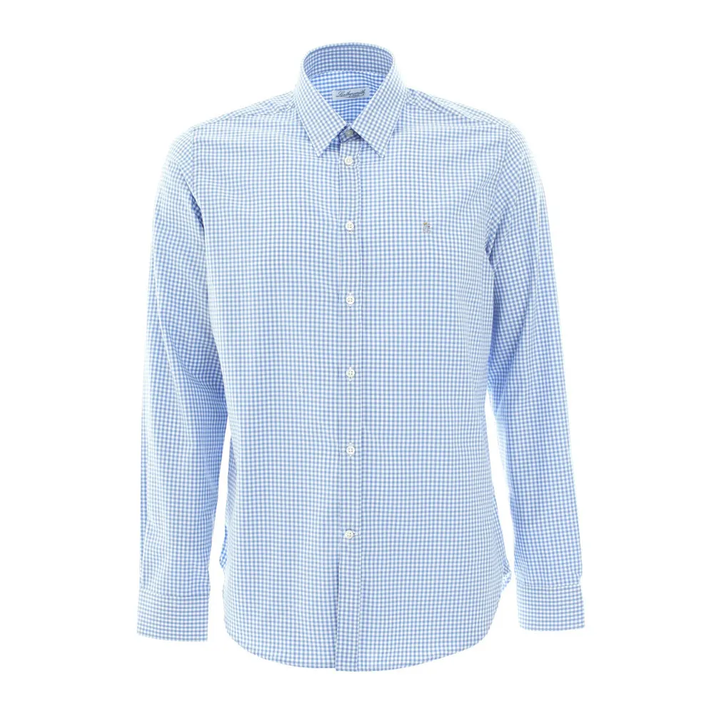 Blue Small Check Cotton Shirt