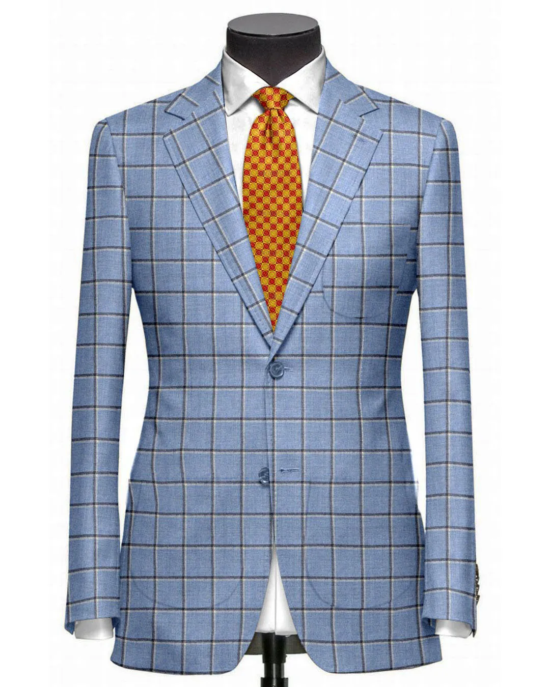 Blue Windowpane Jacket by Dugdale Tweed