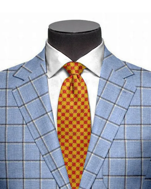 Blue Windowpane Jacket by Dugdale Tweed