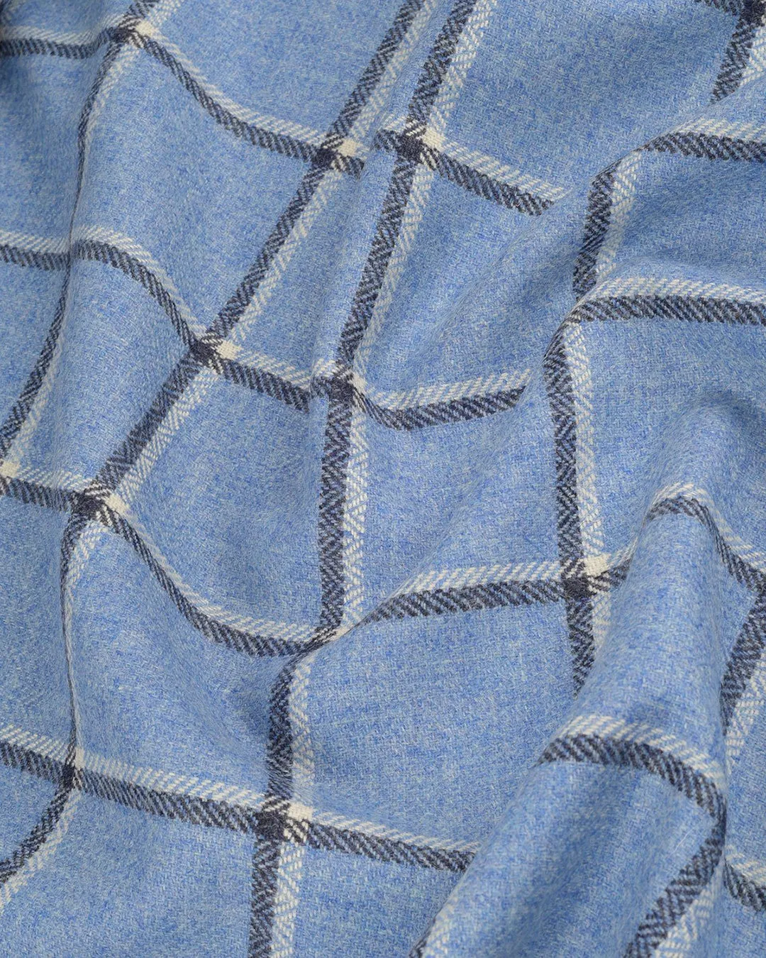 Blue Windowpane Jacket by Dugdale Tweed