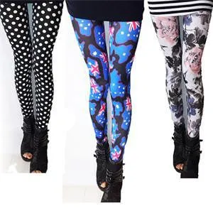 British Flag Print Slim Fit Leggings for Women, One Size SM6