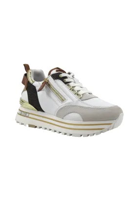 Brown and Off White Women's LIU JO Maxi Wonder 72 Sneaker - BA4057PX454