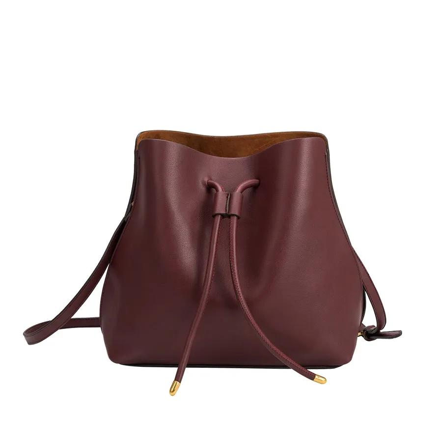 Burgundy Medium Shoulder Bag - Leia