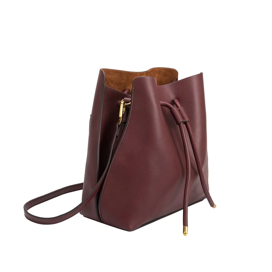 Burgundy Medium Shoulder Bag - Leia