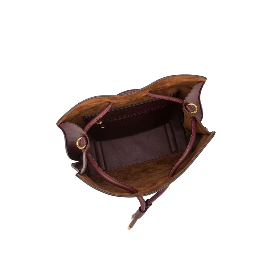 Burgundy Medium Shoulder Bag - Leia