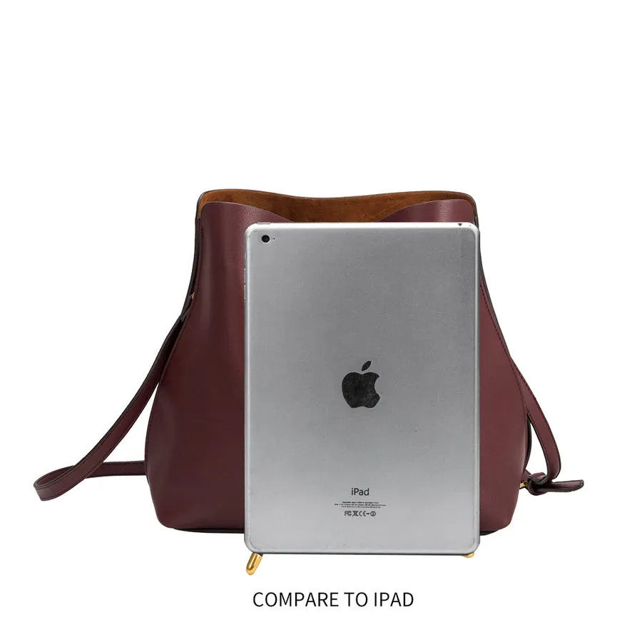 Burgundy Medium Shoulder Bag - Leia