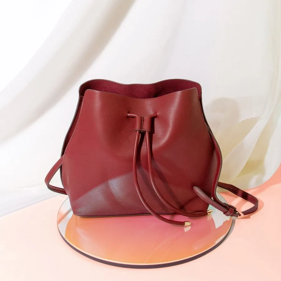 Burgundy Medium Shoulder Bag - Leia