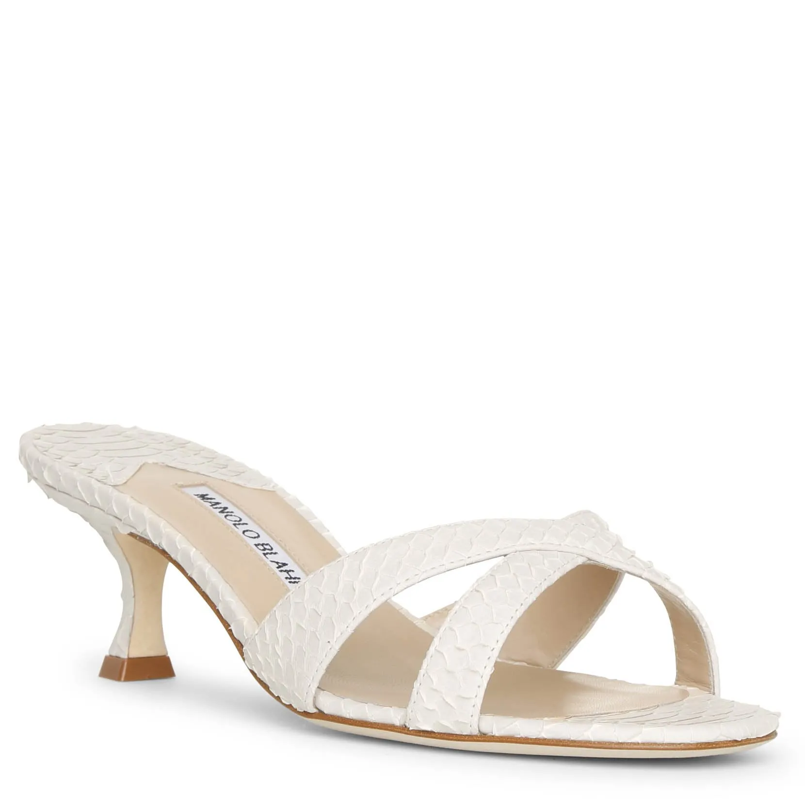 Callamu 50 cream mule sandals by Manolo Blahnik