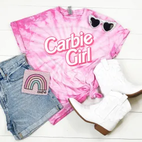 Carbie Girl Pink Tie Dye Graphic Tee - Preorder Now!