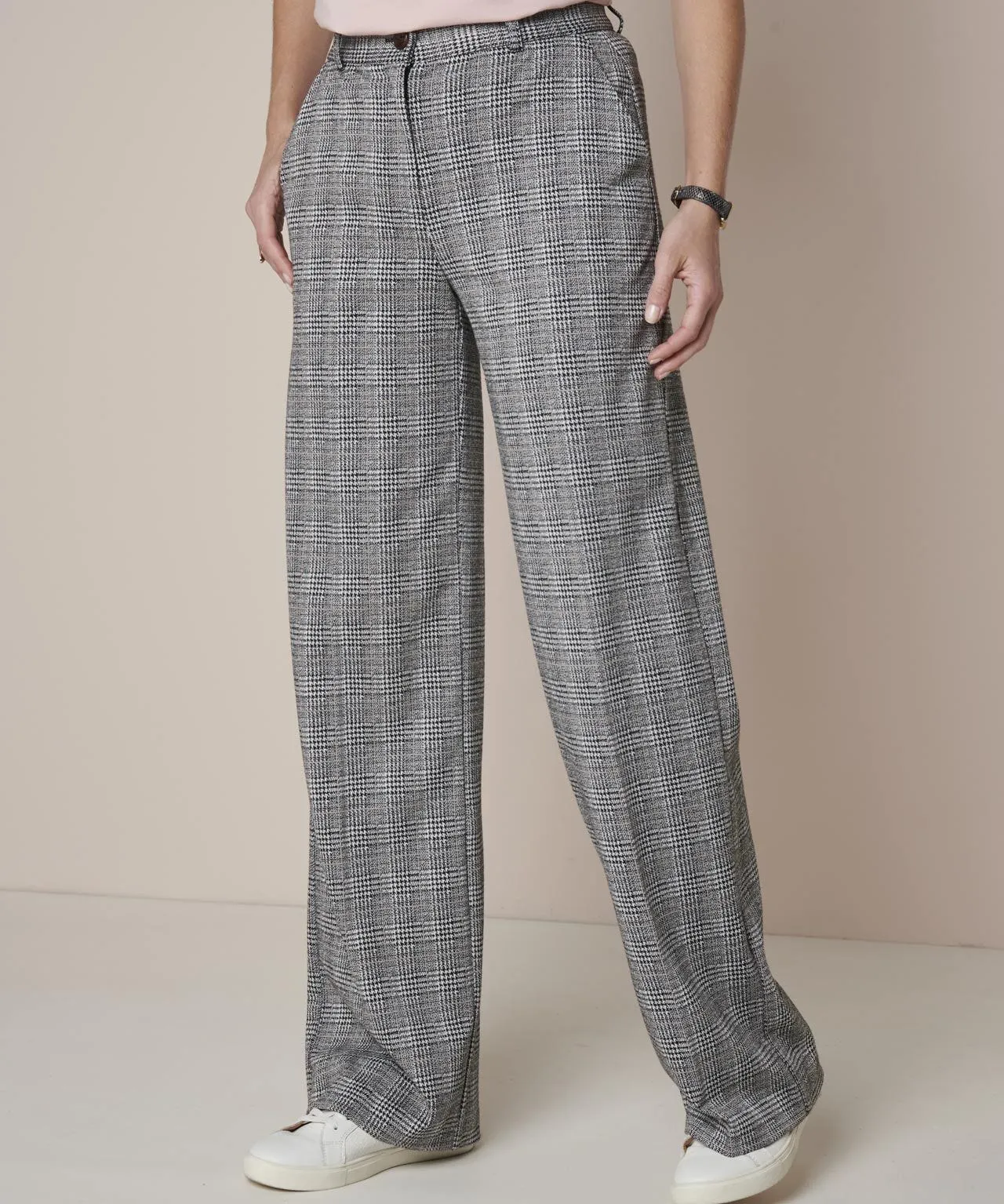 Check Wide-leg Pants