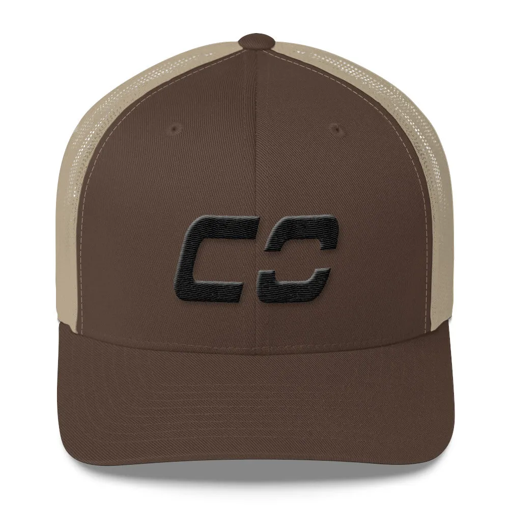 Colorado Trucker Cap with Mesh Back and Black Embroidery - Customize with CO Design - Various Hat Color Choices