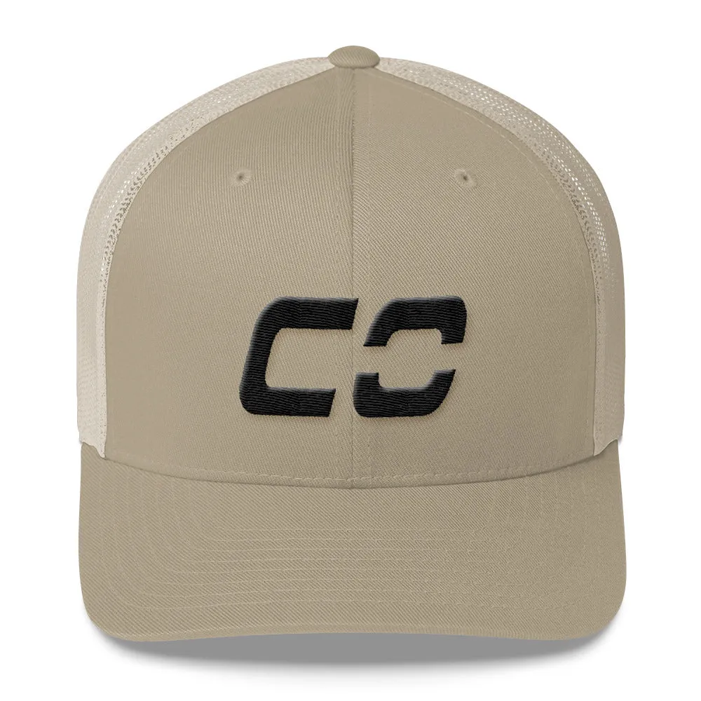 Colorado Trucker Cap with Mesh Back and Black Embroidery - Customize with CO Design - Various Hat Color Choices