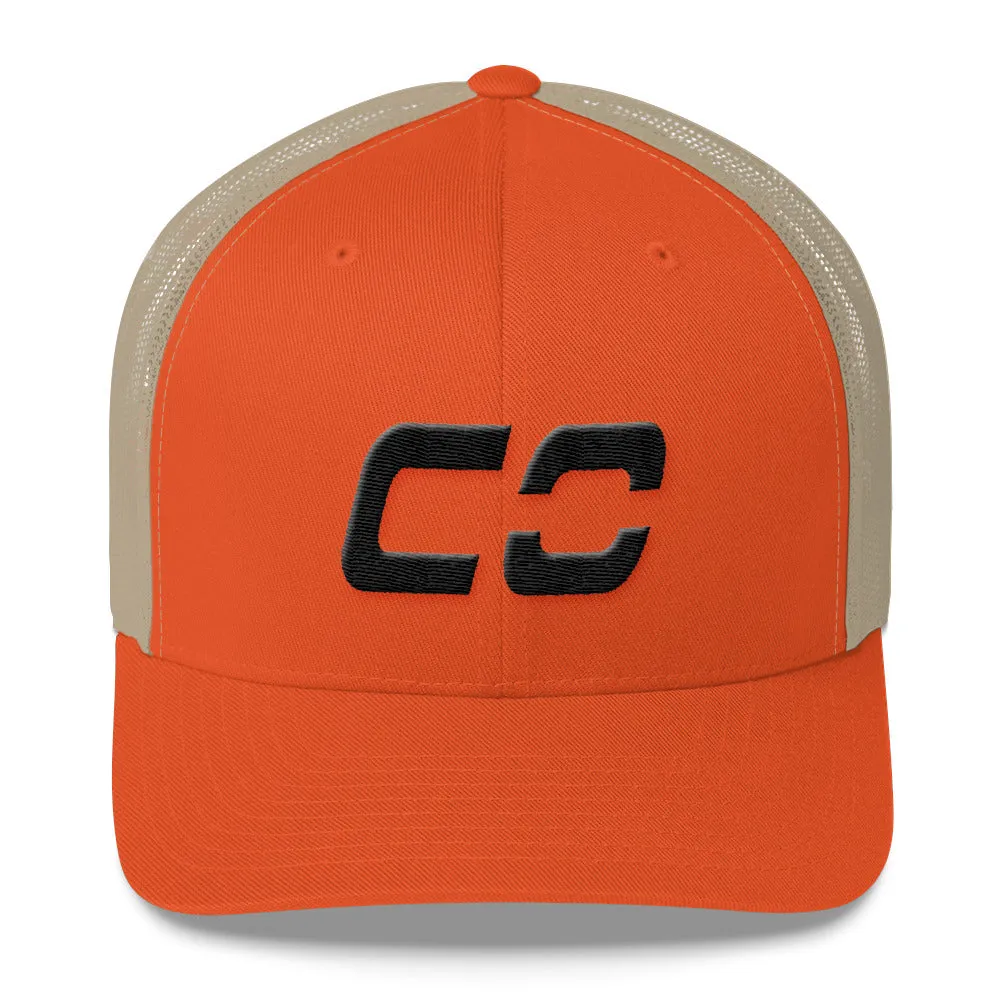 Colorado Trucker Cap with Mesh Back and Black Embroidery - Customize with CO Design - Various Hat Color Choices