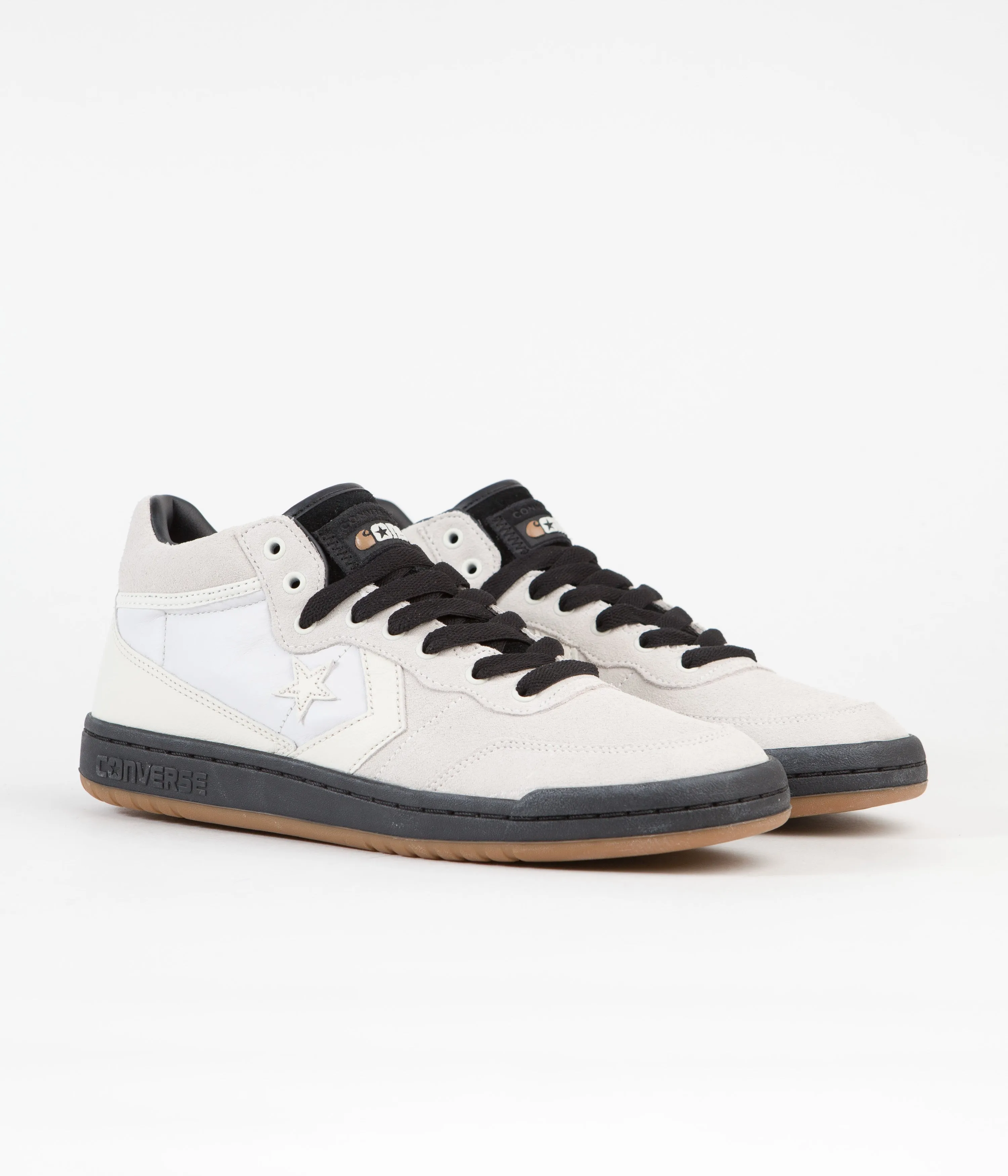 Fast Break Mid Shoes by Converse x Carhartt in White Black Gum Honey