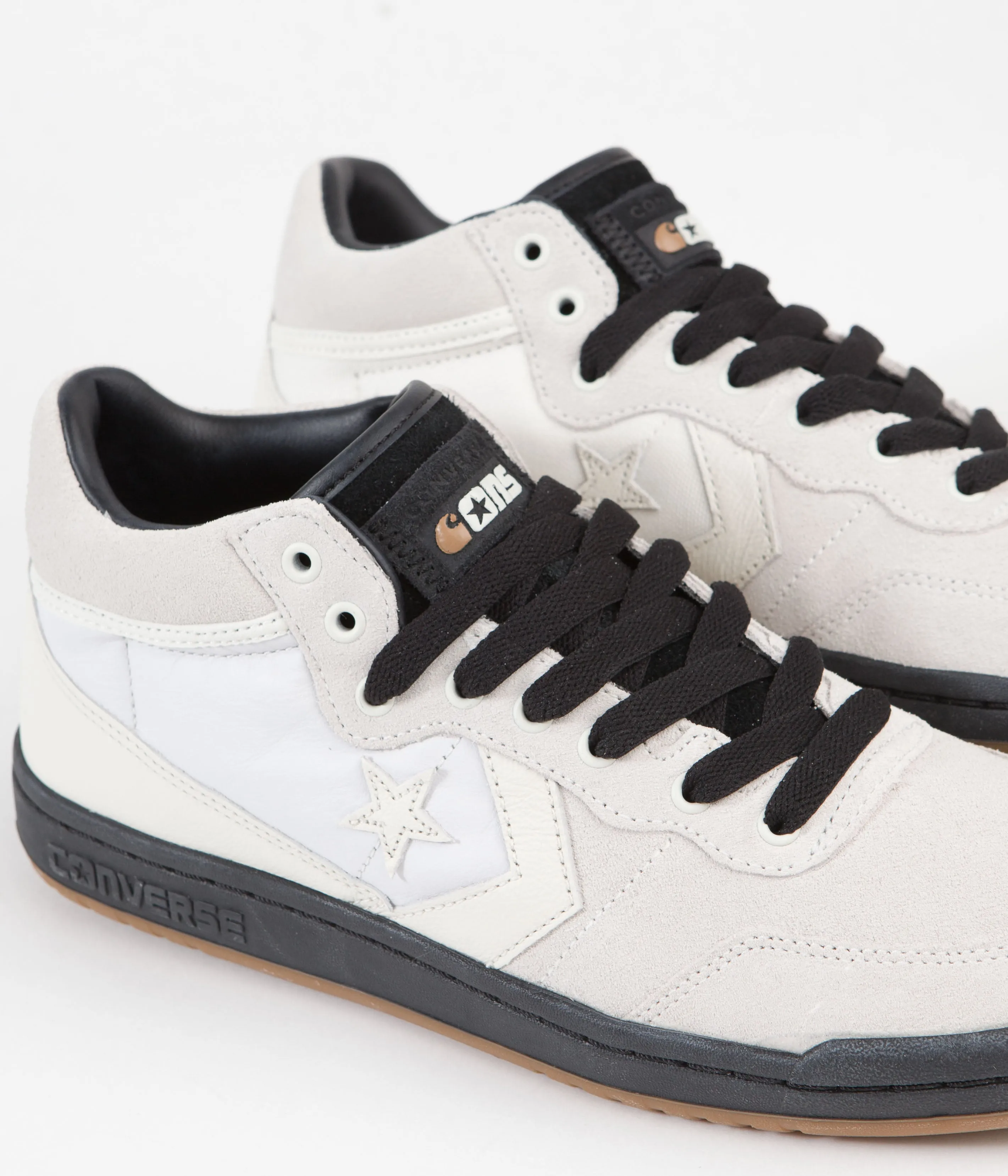 Fast Break Mid Shoes by Converse x Carhartt in White Black Gum Honey