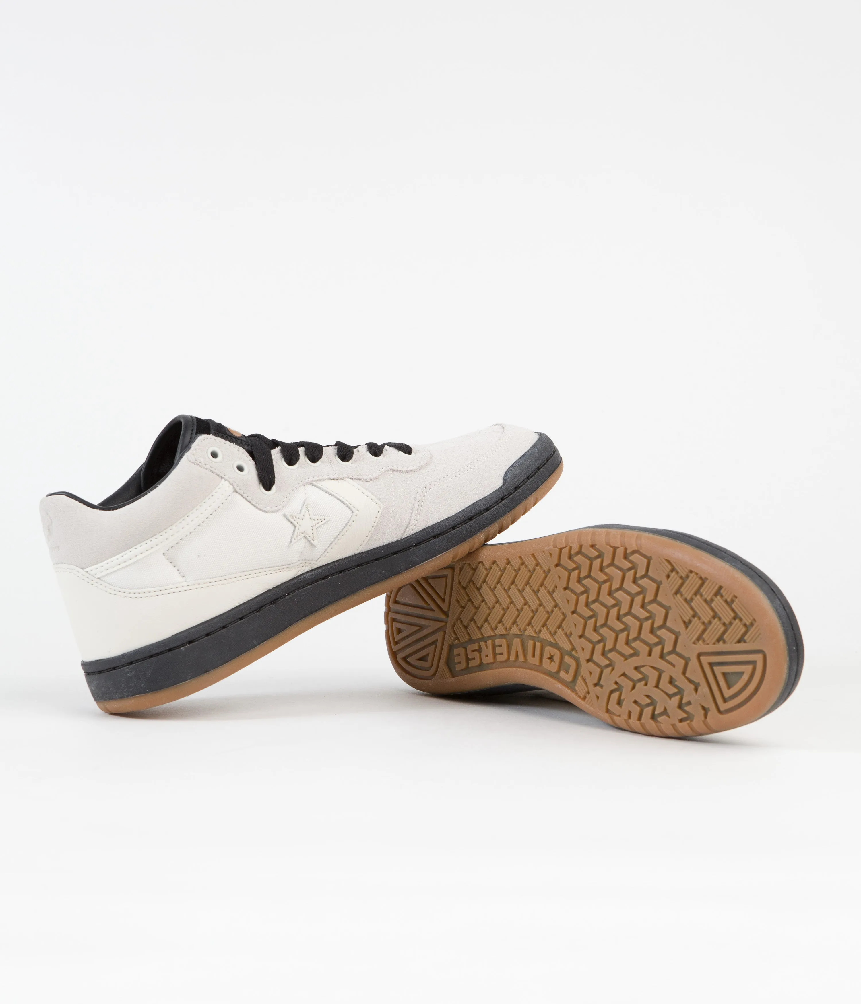 Fast Break Mid Shoes by Converse x Carhartt in White Black Gum Honey