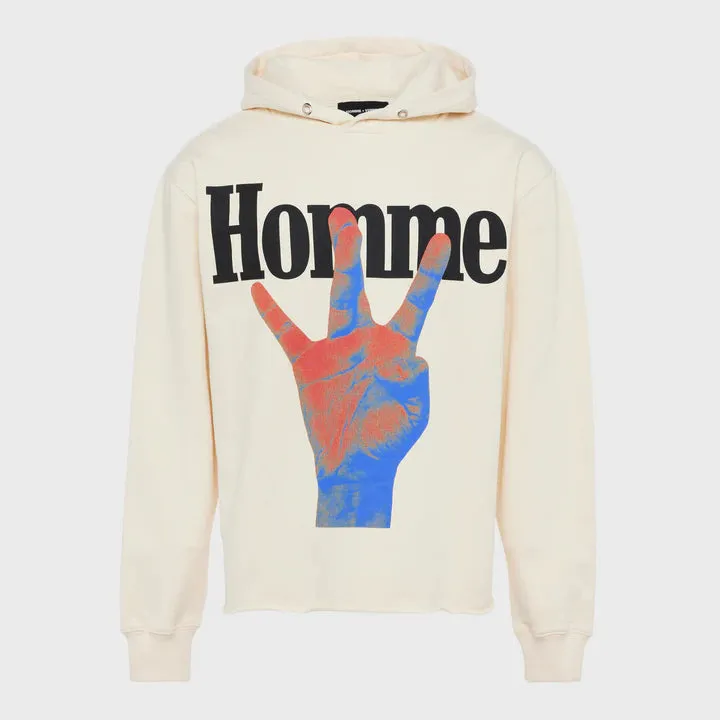 Cream Gender-Neutral Stylish Hoodie