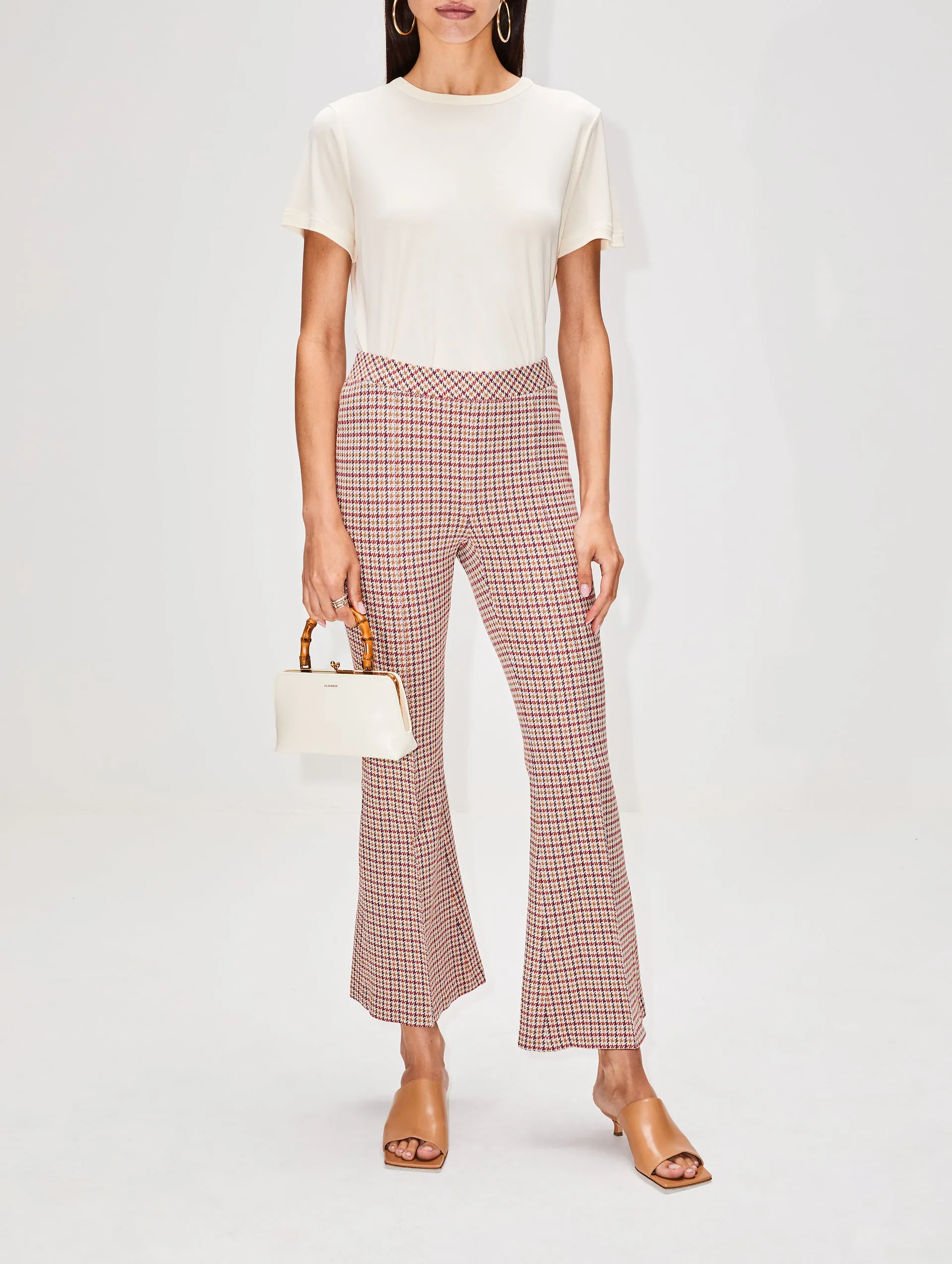 Cropped Flare Pull On Pants